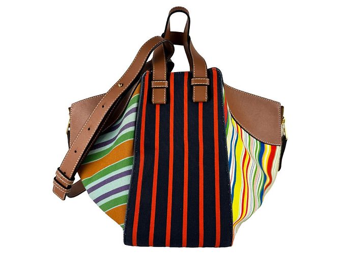Borsa a spalla Loewe Hammock Marrone Multicolore - vista 3