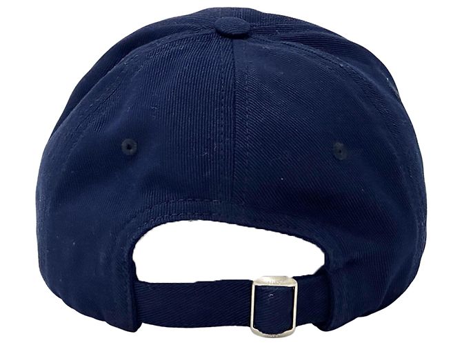 Céline Cappellino in cotone blu navy e rosso Celine - vista 5