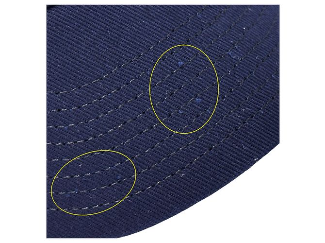 Céline Cappellino in cotone blu navy e rosso Celine - vista 8