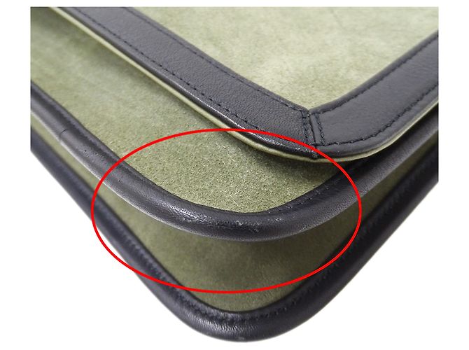 Borsa Loewe in camoscio Anagram nera e verde Nero - vista 11