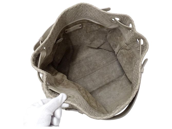 Borsa Bottega Veneta Intrecciato Beige e Blu - vista 5