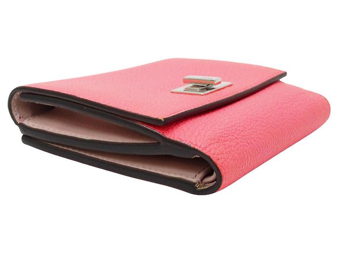 Portafoglio bi-fold da donna Fendi in pelle rosa - vista 3