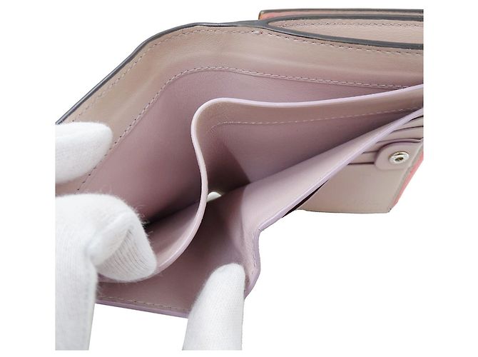 Portafoglio bi-fold da donna Fendi in pelle rosa - vista 7