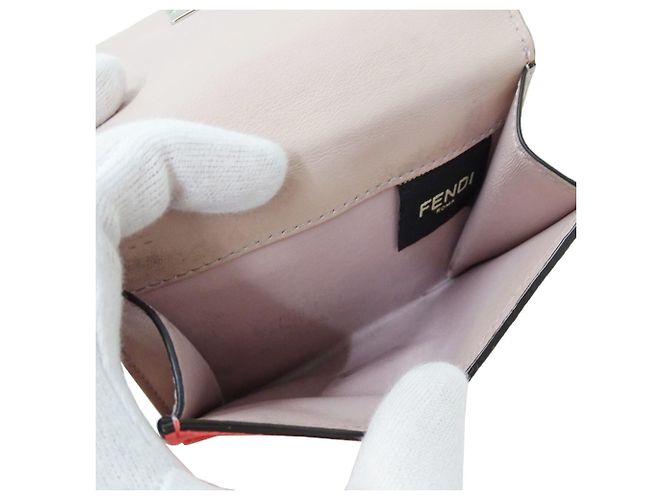 Portafoglio bi-fold da donna Fendi in pelle rosa - vista 8