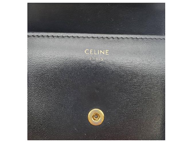 Triomphe Céline Portafoglio bi-fold da donna Celine in pelle nera Nero - vista 9