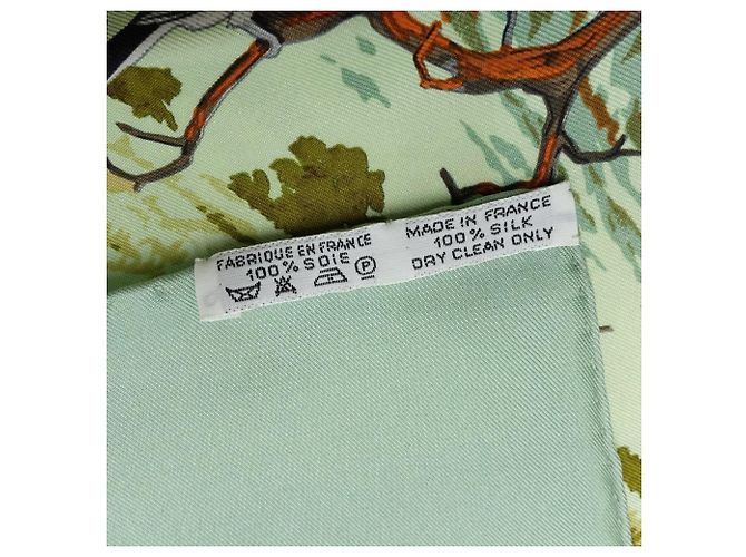 Hermès Foulard di seta Hermes Carre 90 Tanzania Multicolore Verde - vista 13