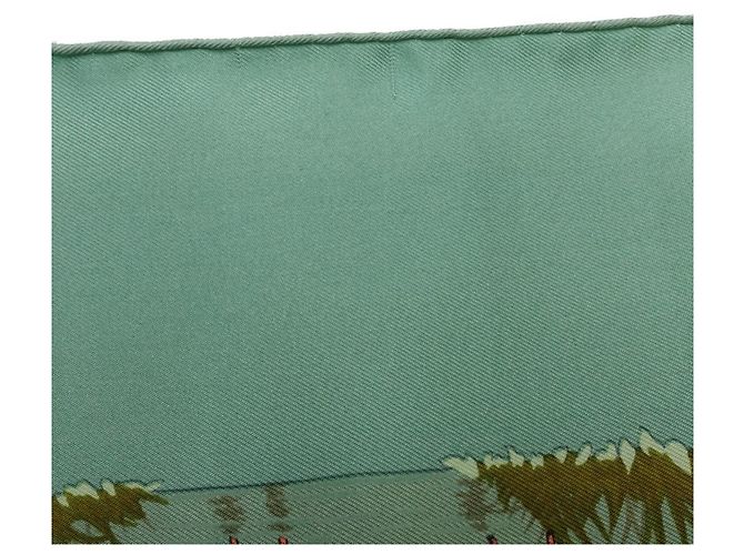 Hermès Foulard di seta Hermes Carre 90 Tanzania Multicolore Verde - vista 6