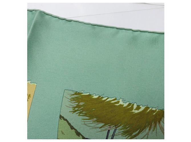 Hermès Foulard di seta Hermes Carre 90 Tanzania Multicolore Verde - vista 7