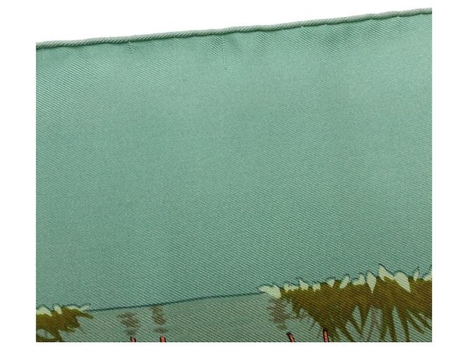 Hermès Foulard di seta Hermes Carre 90 Tanzania Multicolore Verde - vista 8