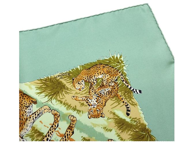 Hermès Foulard di seta Hermes Carre 90 Tanzania Multicolore Verde - vista 9