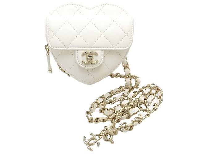 Borsa cintura Chanel a forma di cuore Bianco - vista 2