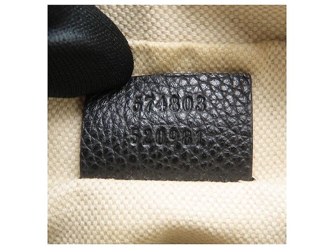 Borsa a tracolla Gucci in vitello nero - vista 13