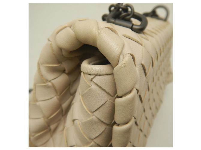 Borsa a tracolla Bottega Veneta Olympia Intrecciato con catena Crudo - vista 11