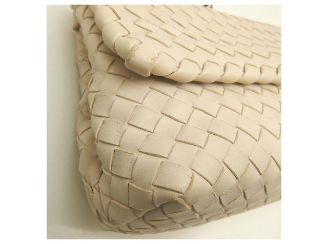 Borsa a tracolla Bottega Veneta Olympia Intrecciato con catena Crudo - vista 13