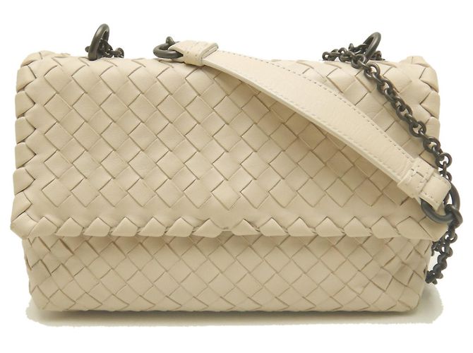 Borsa a tracolla Bottega Veneta Olympia Intrecciato con catena Crudo - vista 2