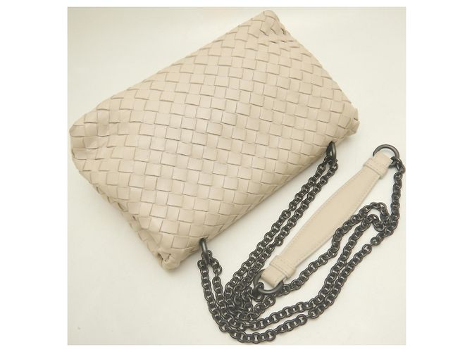 Borsa a tracolla Bottega Veneta Olympia Intrecciato con catena Crudo - vista 3
