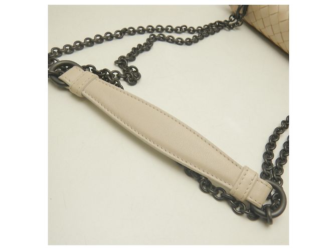 Borsa a tracolla Bottega Veneta Olympia Intrecciato con catena Crudo - vista 7