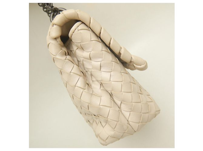 Borsa a tracolla Bottega Veneta Olympia Intrecciato con catena Crudo - vista 8