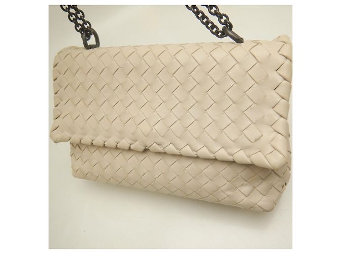 Borsa a tracolla Bottega Veneta Olympia Intrecciato con catena Crudo - vista 9