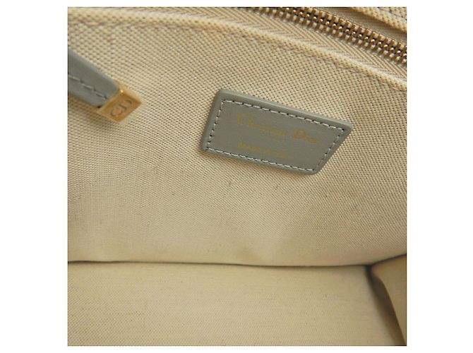 Christian Dior Tote Bag aus grauem Kalbsleder Braun - Ansicht 20