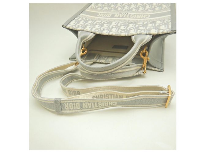 Christian Dior Tote Bag aus grauem Kalbsleder Braun - Ansicht 4
