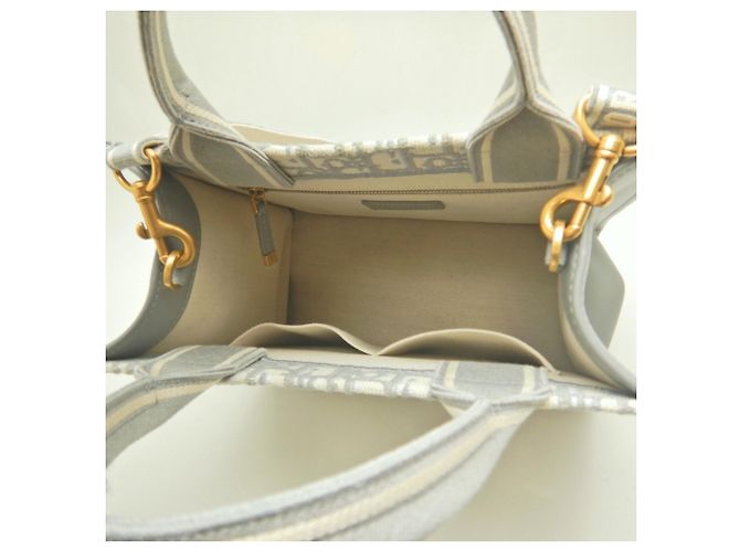 Christian Dior Tote Bag aus grauem Kalbsleder Braun - Ansicht 6