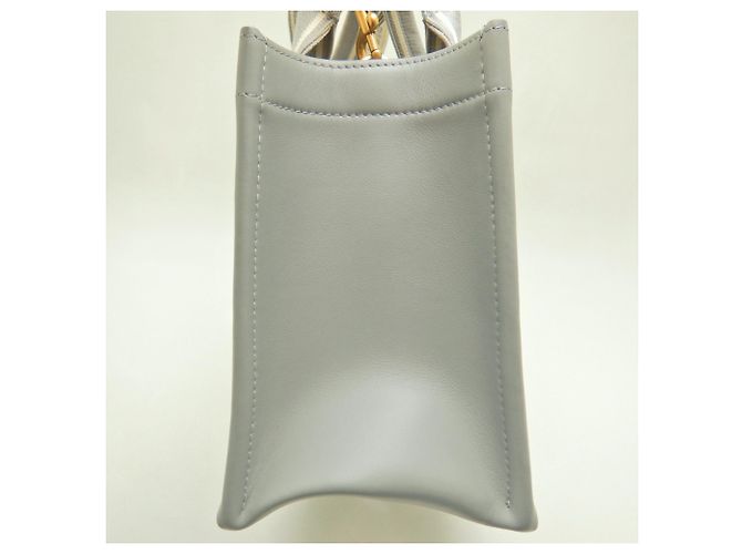 Christian Dior Tote Bag aus grauem Kalbsleder Braun - Ansicht 7