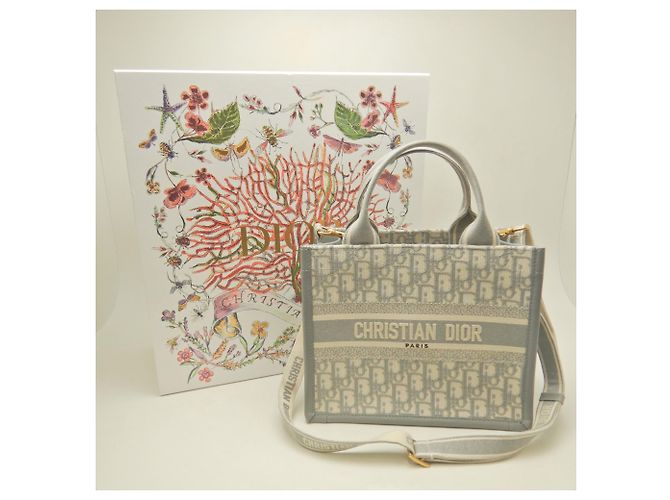 Christian Dior Tote Bag aus grauem Kalbsleder Braun - Ansicht 9