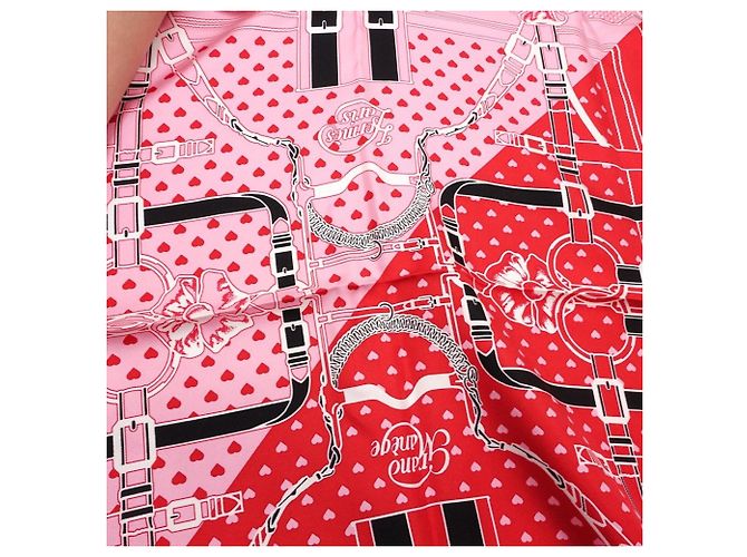 Hermès Foulard di seta Hermes Grand Manège Bandana Rosa Rosso Multicolore - vista 3