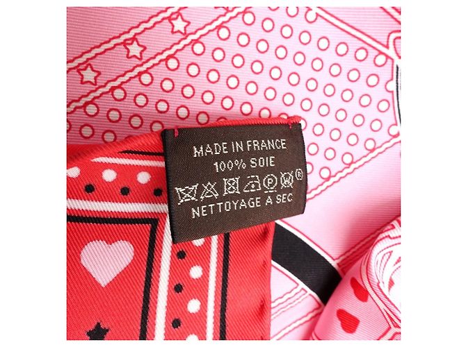 Hermès Foulard di seta Hermes Grand Manège Bandana Rosa Rosso Multicolore - vista 6