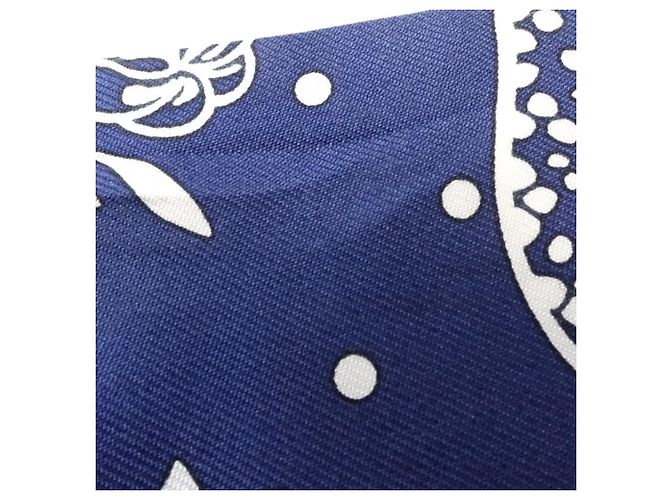 Hermès HERMES Twilly Les Leopards Bandana Silk Scarf Bianco Blu Multicolore - vista 9