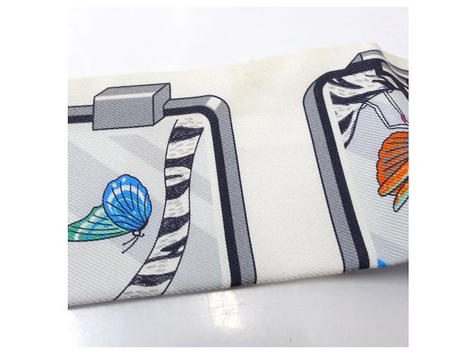 Hermès HERMES Twilly Schal - 2023AW Kollektion Braun Weiß Mehrfarben - Ansicht 7