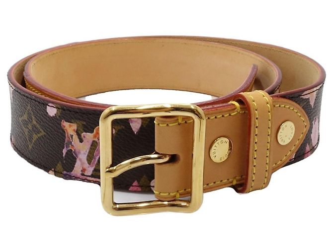 Louis Vuitton Monogram Watercolor Gürtel Braun Pink - Ansicht 2