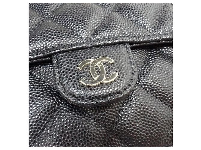 Portafoglio con catena Chanel in pelle di vitello martellata nera Nero - vista 13