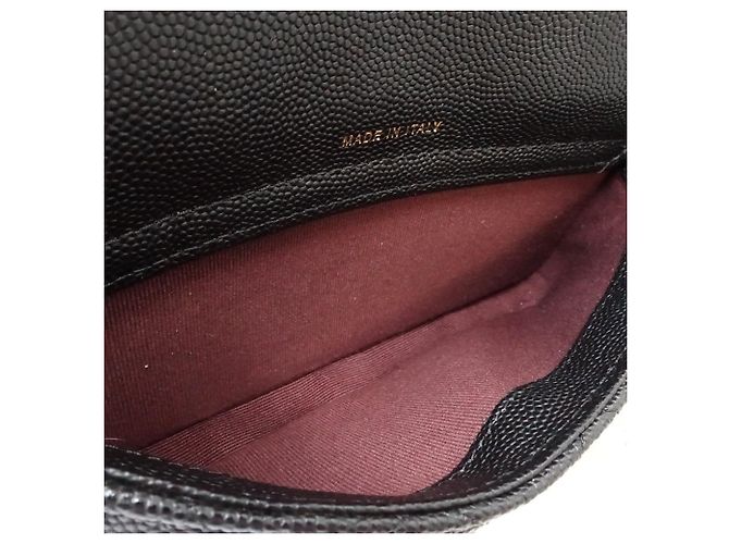 Portafoglio con catena Chanel in pelle di vitello martellata nera Nero - vista 7