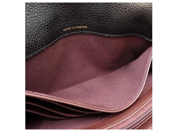 Cartera larga Chanel de piel de becerro granulada negra Negro - vista 10