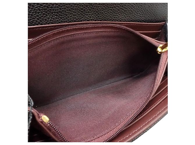 Cartera larga Chanel de piel de becerro granulada negra Negro - vista 11