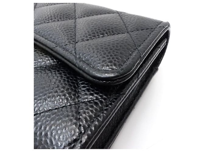Cartera larga Chanel de piel de becerro granulada negra Negro - vista 5