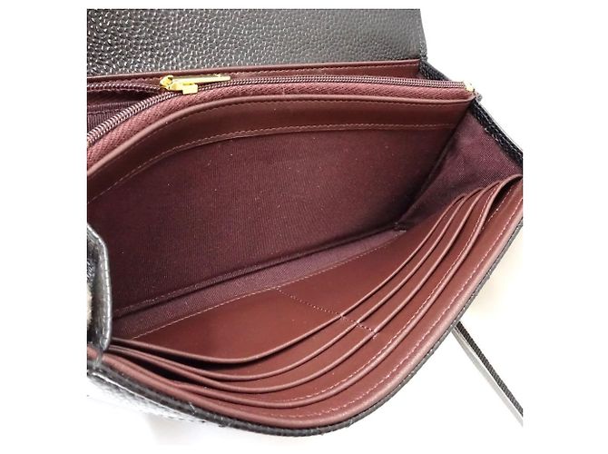 Cartera larga Chanel de piel de becerro granulada negra Negro - vista 8