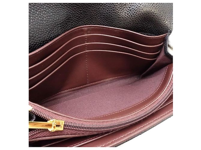 Cartera larga Chanel de piel de becerro granulada negra Negro - vista 9