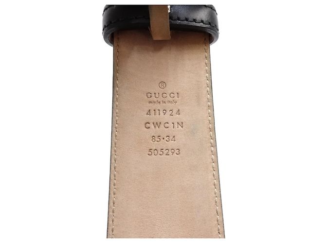 Cinturón Gucci de piel negra con G entrelazadas Negro - vista 12