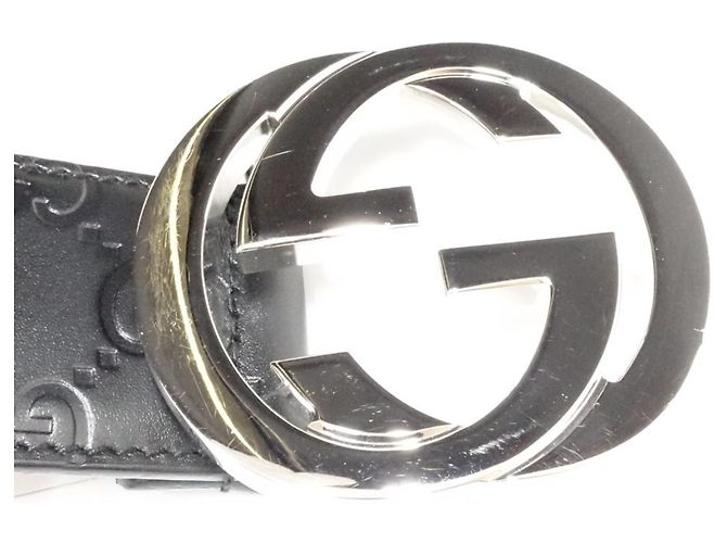 Cinturón Gucci de piel negra con G entrelazadas Negro - vista 4