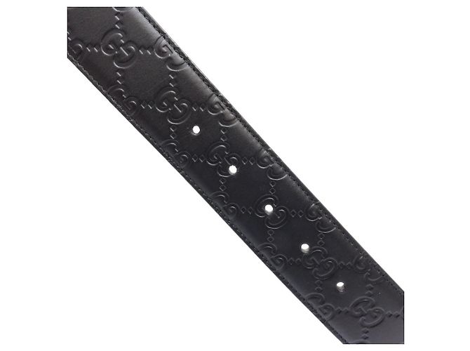 Cinturón Gucci de piel negra con G entrelazadas Negro - vista 8