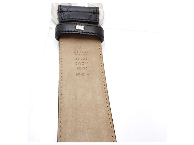 Gucci Gürtel aus schwarzem Leder - Ansicht 11