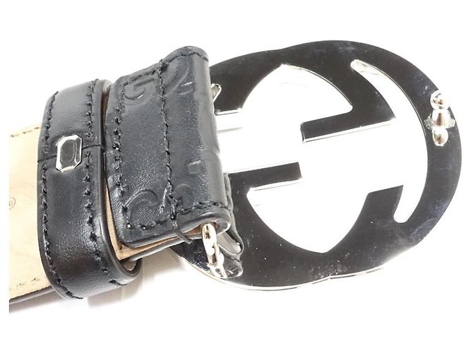 Gucci Gürtel aus schwarzem Leder - Ansicht 4