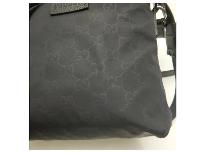 Borsa a tracolla Gucci GG in nylon e pelle Nero - vista 12