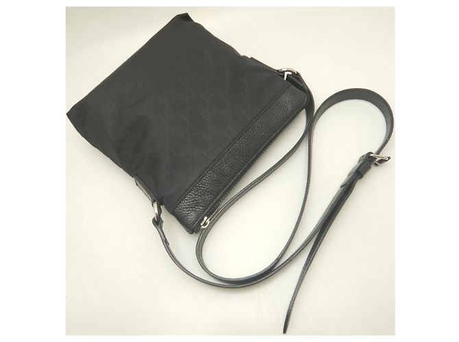 Borsa a tracolla Gucci GG in nylon e pelle Nero - vista 3