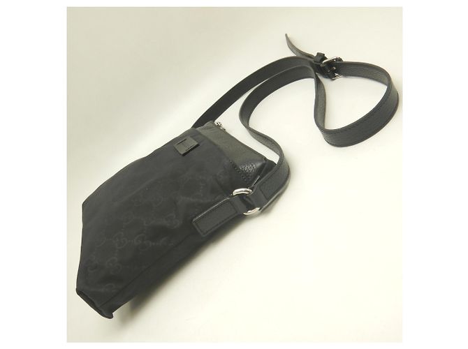 Borsa a tracolla Gucci GG in nylon e pelle Nero - vista 4