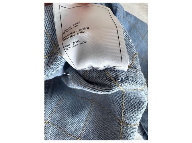 Chanel Denim Steppjacke Blau - Ansicht 11