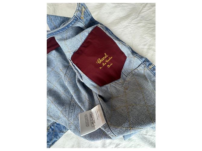Chanel Denim Steppjacke Blau - Ansicht 12